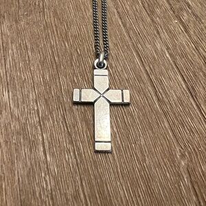 James Avery Sterling Silver Cross Necklace - 19” chain Plain Latin Cross Pendant